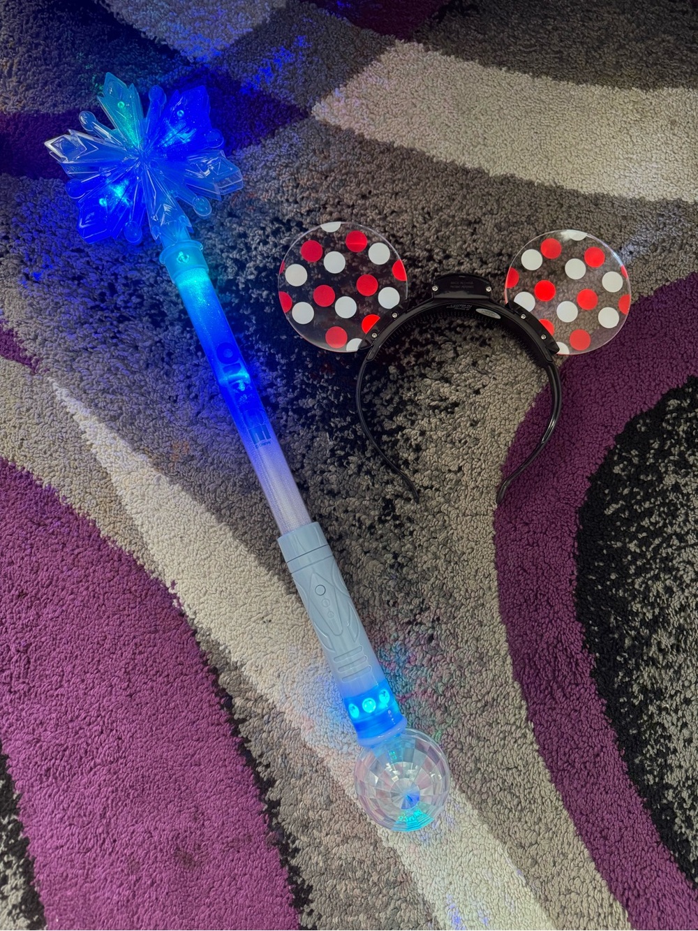 Light-Up Snowflake Wand and Polka Dot Mouse Ear Headband